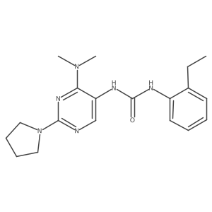 1-(4-(Dimethylamino)-2-(pyrrolidin-1-yl)pyrimidin-5-yl)-3-(2-ethylphenyl)urea结构式