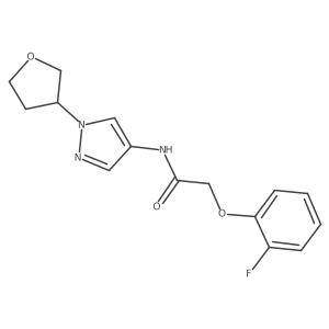 2-(2-fluorophenoxy)-N-(1-(tetrahydrofuran-3-yl)-1H-pyrazol-4-yl)acetamide结构式