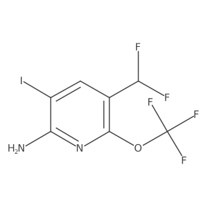 5-(Difluoromethyl)-3-iodo-6-(trifluoromethoxy)pyridin-2-amine结构式