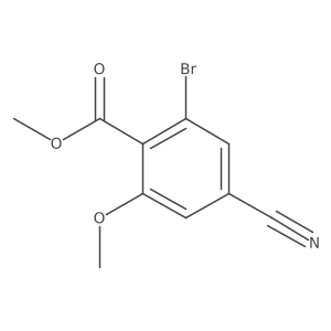 Methyl 2-bromo-4-cyano-6-methoxybenzoate结构式