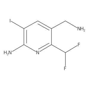 5-(Aminomethyl)-6-(difluoromethyl)-3-iodopyridin-2-amine结构式