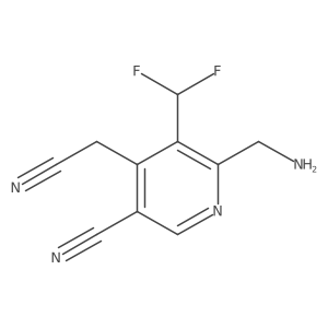 2-(Aminomethyl)-5-cyano-3-(difluoromethyl)pyridine-4-acetonitrile Structure