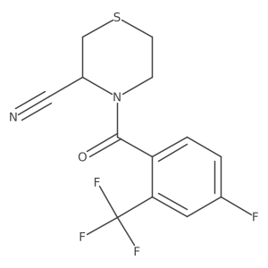 4-[4-Fluoro-2-(trifluoromethyl)benzoyl]thiomorpholine-3-carbonitrile结构式