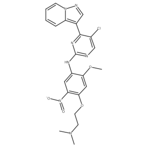 5-Chloro-N-(4-(2-(dimethylamino)ethoxy)-2-methoxy-5-nitrophenyl)-4-(pyrazolo[1,5-a]pyridin-3-yl)pyrimidin-2-amine结构式