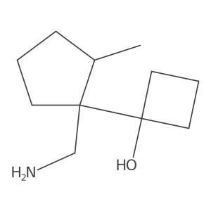 1-[1-(Aminomethyl)-2-methylcyclopentyl]cyclobutan-1-ol结构式