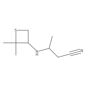 3-((2,2-Dimethylthietan-3-yl)amino)butanenitrile Structure