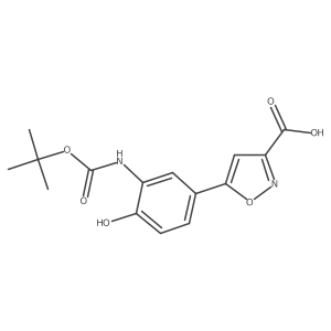 5-(3-{[(Tert-butoxy)carbonyl]amino}-4-hydroxyphenyl)-1,2-oxazole-3-carboxylic acid结构式