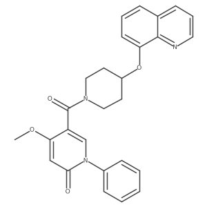 4-methoxy-1-phenyl-5-(4-(quinolin-8-yloxy)piperidine-1-carbonyl)pyridin-2(1H)-one结构式