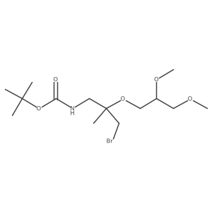 tert-butyl N-[3-bromo-2-(2,3-dimethoxypropoxy)-2-methylpropyl]carbamate结构式
