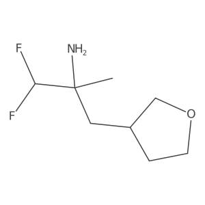 1,1-Difluoro-2-methyl-3-(oxolan-3-yl)propan-2-amine结构式