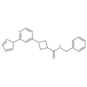 1-(6-(1H-1,2,4-triazol-1-yl)pyrimidin-4-yl)-N-(pyridin-2-ylmethyl)azetidine-3-carboxamide Structure