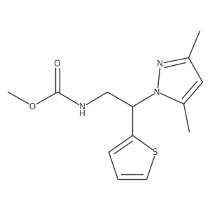 methyl (2-(3,5-dimethyl-1H-pyrazol-1-yl)-2-(thiophen-2-yl)ethyl)carbamate结构式