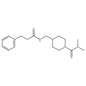 N,N-dimethyl-4-((3-phenylpropanamido)methyl)piperidine-1-carboxamide结构式