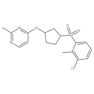 4-{[1-(3-Chloro-2-methylbenzenesulfonyl)pyrrolidin-3-yl]oxy}-2-methylpyrimidine Structure
