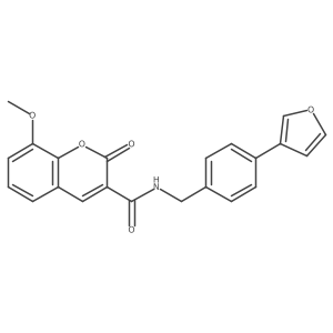 N-(4-(furan-3-yl)benzyl)-8-methoxy-2-oxo-2H-chromene-3-carboxamide结构式