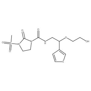 N-(2-(2-hydroxyethoxy)-2-(thiophen-3-yl)ethyl)-3-(methylsulfonyl)-2-oxoimidazolidine-1-carboxamide结构式