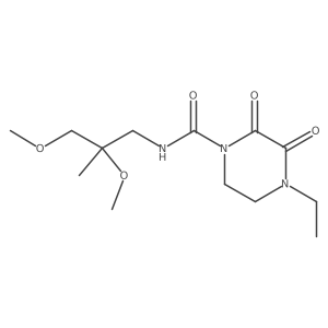 N-(2,3-dimethoxy-2-methylpropyl)-4-ethyl-2,3-dioxopiperazine-1-carboxamide结构式