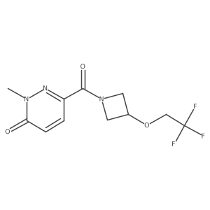 2-methyl-6-(3-(2,2,2-trifluoroethoxy)azetidine-1-carbonyl)pyridazin-3(2H)-one结构式