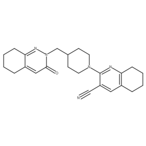 2-{4-[(3-Oxo-2,3,5,6,7,8-hexahydrocinnolin-2-yl)methyl]piperidin-1-yl}-5,6,7,8-tetrahydroquinoline-3-carbonitrile结构式