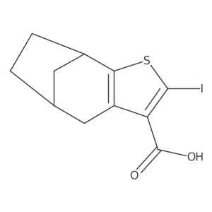 4-Iodo-3-thiatricyclo[6.2.1.0,2,6]undeca-2(6),4-diene-5-carboxylic acid结构式