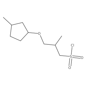 2-Methyl-3-[(3-methylcyclopentyl)oxy]propane-1-sulfonyl chloride Structure
