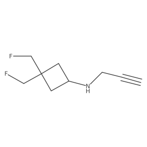 3,3-bis(fluoromethyl)-N-(prop-2-yn-1-yl)cyclobutan-1-amine结构式