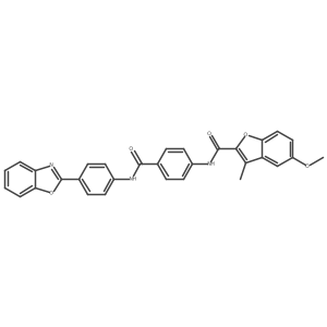 N-(4-((4-(Benzo[d]oxazol-2-yl)phenyl)carbamoyl)phenyl)-5-methoxy-3-methylbenzofuran-2-carboxamide结构式