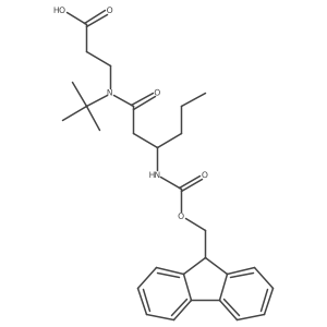 3-[(3R)-N-tert-butyl-3-({[(9H-fluoren-9-yl)methoxy]carbonyl}amino)hexanamido]propanoic acid结构式