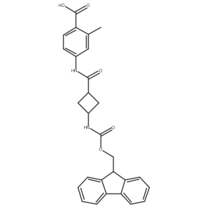 4-[3-({[(9H-fluoren-9-yl)methoxy]carbonyl}amino)cyclobutaneamido]-2-methylbenzoic acid Structure