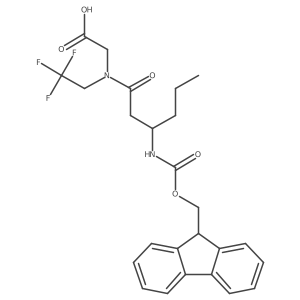 2-[(3S)-3-({[(9H-fluoren-9-yl)methoxy]carbonyl}amino)-N-(2,2,2-trifluoroethyl)hexanamido]acetic acid Structure