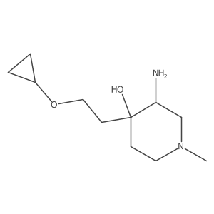 3-Amino-4-(2-cyclopropoxyethyl)-1-methylpiperidin-4-ol结构式