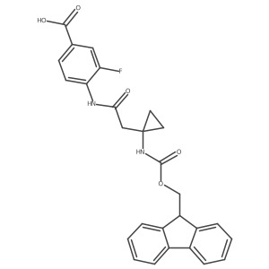 4-{2-[1-({[(9H-fluoren-9-yl)methoxy]carbonyl}amino)cyclopropyl]acetamido}-3-fluorobenzoic acid结构式