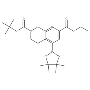 O7-tert-butyl O2-ethyl 4-(4,4,5,5-tetramethyl-1,3,2-dioxaborolan-2-yl)-6,8-dihydro-5H-1,7-naphthyridine-2,7-dicarboxylate结构式
