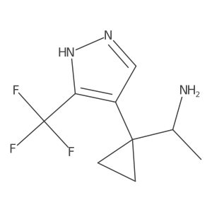 1-{1-[3-(trifluoromethyl)-1H-pyrazol-4-yl]cyclopropyl}ethan-1-amine Structure