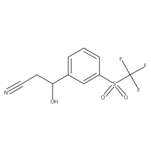 3-Hydroxy-3-(3-trifluoromethanesulfonylphenyl)propanenitrile Structure