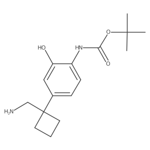 tert-butyl N-{4-[1-(aminomethyl)cyclobutyl]-2-hydroxyphenyl}carbamate Structure