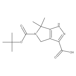 6,6-Dimethyl-5-[(2-methylpropan-2-yl)oxycarbonyl]-1,4-dihydropyrrolo[3,4-c]pyrazole-3-carboxylic acid Structure