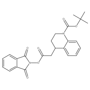 tert-butyl 4-{2-[(1,3-dioxo-2,3-dihydro-1H-isoindol-2-yl)oxy]-2-oxoethyl}-1,2,3,4-tetrahydroquinoline-1-carboxylate结构式