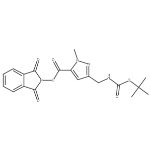 1,3-dioxo-2,3-dihydro-1H-isoindol-2-yl 3-({[(tert-butoxy)carbonyl]amino}methyl)-1-methyl-1H-pyrazole-5-carboxylate结构式