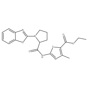 Ethyl 2-(1-(benzo[d]oxazol-2-yl)pyrrolidine-2-carboxamido)-4-methylthiazole-5-carboxylate Structure