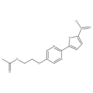 Ethanol, 2-[[2-(5-nitro-2-furanyl)-5-pyrimidinyl]oxy]-, 1-acetate Structure
