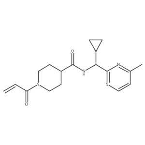 N-[cyclopropyl(4-methylpyrimidin-2-yl)methyl]-1-(prop-2-enoyl)piperidine-4-carboxamide结构式