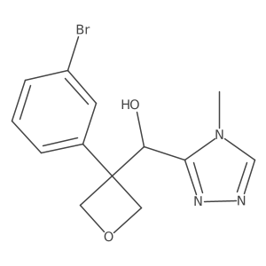 (3-(3-bromophenyl)oxetan-3-yl)(4-methyl-4H-1,2,4-triazol-3-yl)methanol Structure
