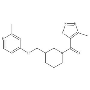 [3-[(2-Methylpyridin-4-yl)oxymethyl]piperidin-1-yl]-(4-methylthiadiazol-5-yl)methanone Structure