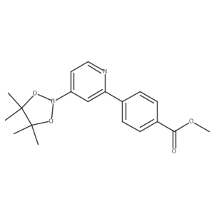 Methyl 4-(4-(4,4,5,5-tetramethyl-1,3,2-dioxaborolan-2-yl)pyridin-2-yl)benzoate结构式
