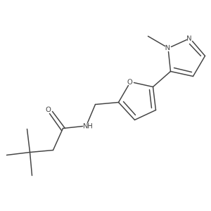 3,3-dimethyl-N-{[5-(1-methyl-1H-pyrazol-5-yl)furan-2-yl]methyl}butanamide结构式