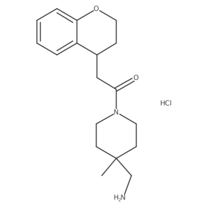 1-[4-(aminomethyl)-4-methylpiperidin-1-yl]-2-(3,4-dihydro-2H-1-benzopyran-4-yl)ethan-1-one hydrochloride Structure