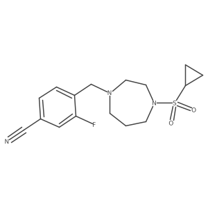 4-{[4-(Cyclopropanesulfonyl)-1,4-diazepan-1-yl]methyl}-3-fluorobenzonitrile结构式