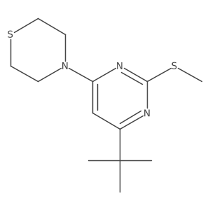4-[6-Tert-butyl-2-(methylsulfanyl)pyrimidin-4-yl]thiomorpholine结构式