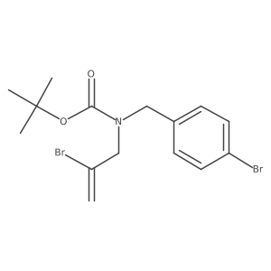 tert-butyl N-[(4-bromophenyl)methyl]-N-(2-bromoprop-2-en-1-yl)carbamate Structure